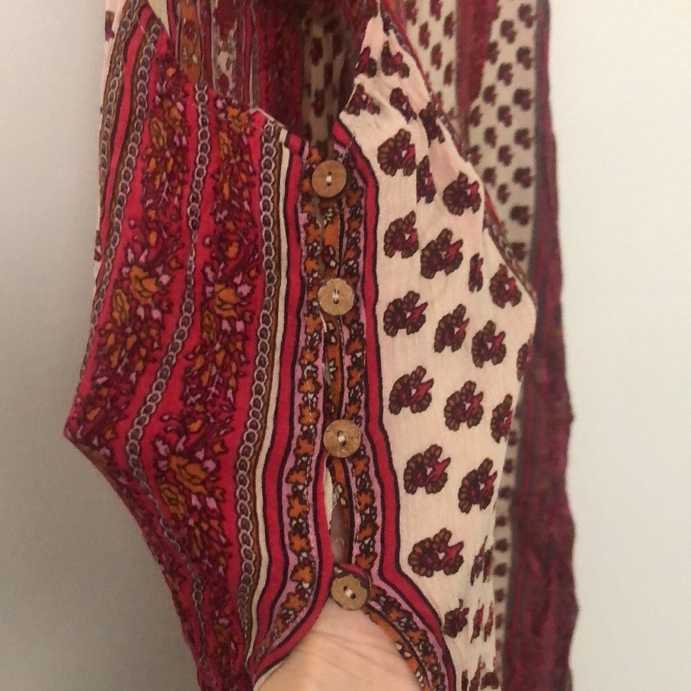 MinkPink Dress Kaftan One Sz Chic Festival Tunic Petite Floral Print Side Slits - Picture 3 of 7
